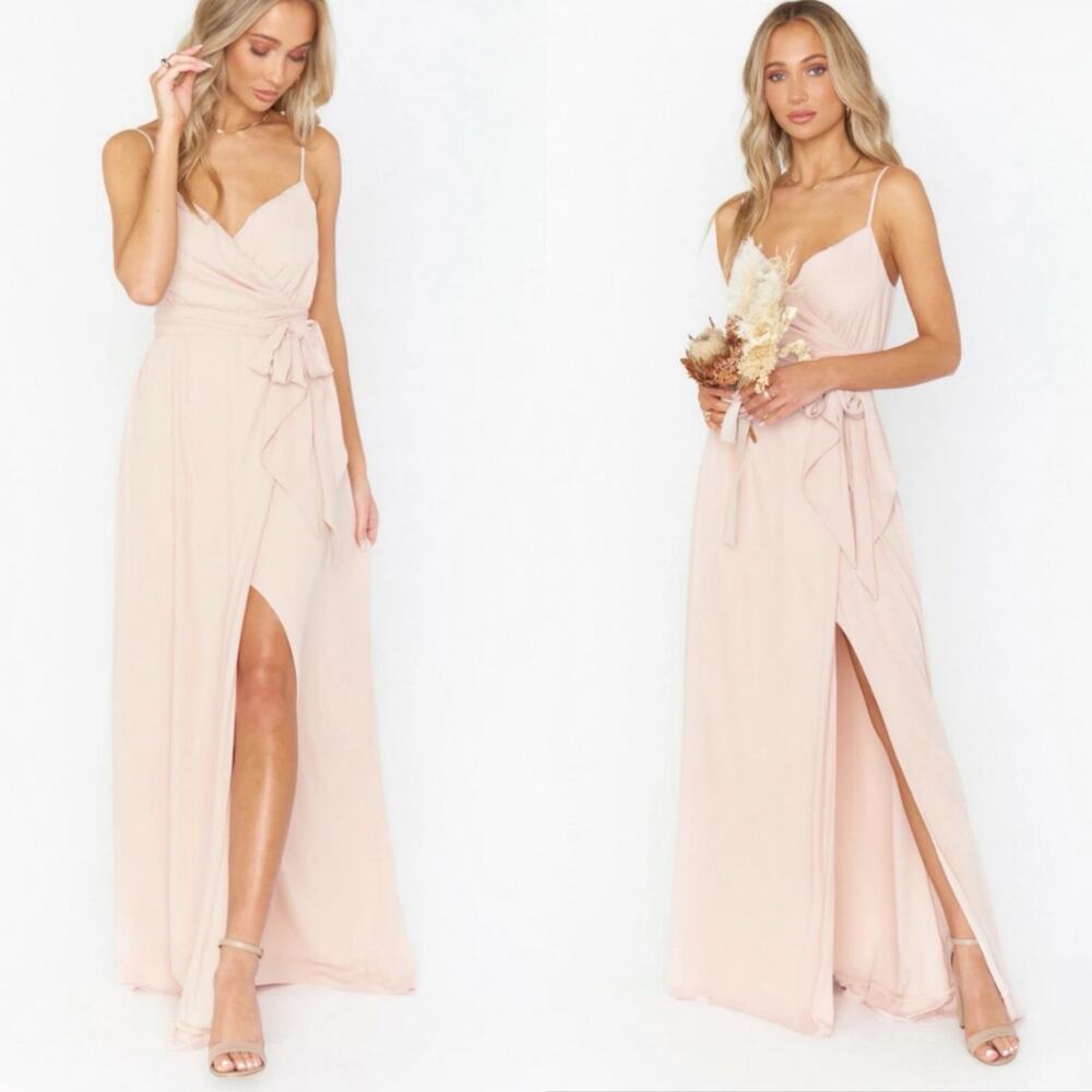 Show Me Your Mumu Dusty Blush Pink Liz Maxi Wrap Dress Size S